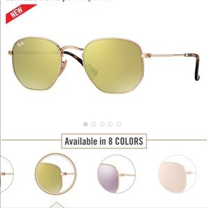 Ray-ban hexagonal flat lenses gold yellow flash